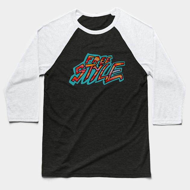 FREE STYLE GRAFFITI LETTER TAGS Baseball T-Shirt by Mielon